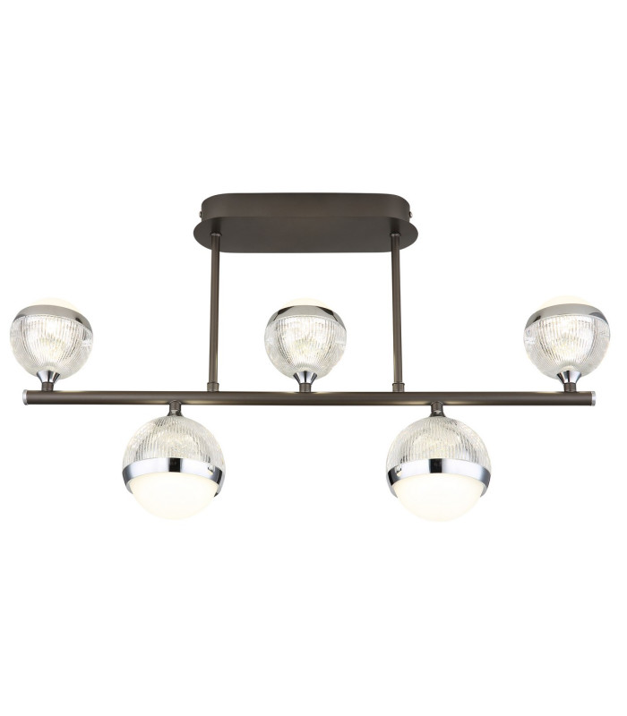 Untsy Integrated LED Semi Flush Ceiling Light Titanium Color Brushed 5x LED Dimmable 2700-6000K Remote Control-3
