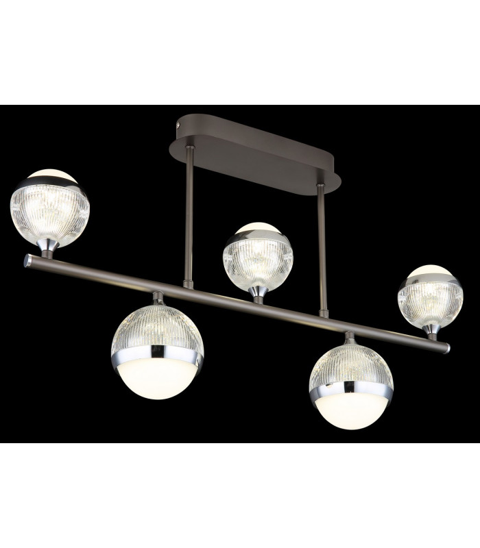 Untsy Integrated LED Semi Flush Ceiling Light Titanium Color Brushed 5x LED Dimmable 2700-6000K Remote Control-4