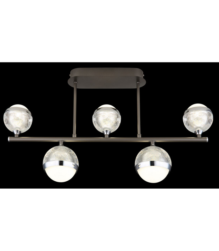 Untsy Integrated LED Semi Flush Ceiling Light Titanium Color Brushed 5x LED Dimmable 2700-6000K Remote Control-5