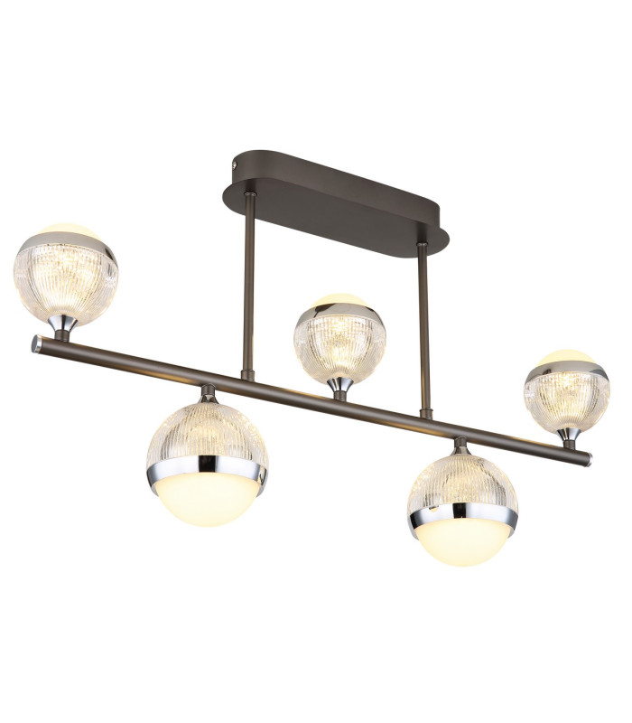 Untsy Integrated LED Semi Flush Ceiling Light Titanium Color Brushed 5x LED Dimmable 2700-6000K Remote Control-6