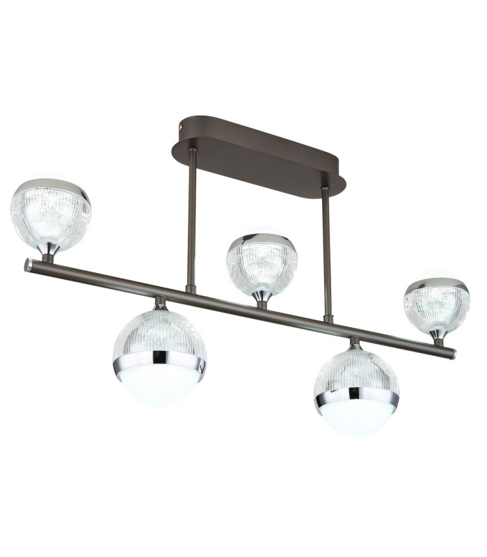 Untsy Integrated LED Semi Flush Ceiling Light Titanium Color Brushed 5x LED Dimmable 2700-6000K Remote Control-7