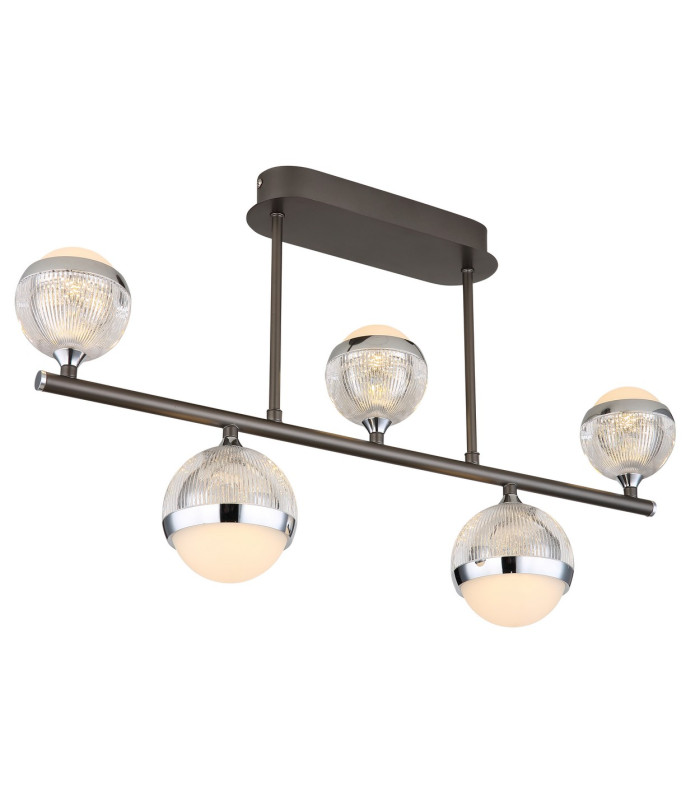 Untsy Integrated LED Semi Flush Ceiling Light Titanium Color Brushed 5x LED Dimmable 2700-6000K Remote Control-8