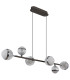 Untsy Bar Pendant Ceiling Light Titanium Color Brushed 6x LED Dimmable 2700-6000K Remote Control-2