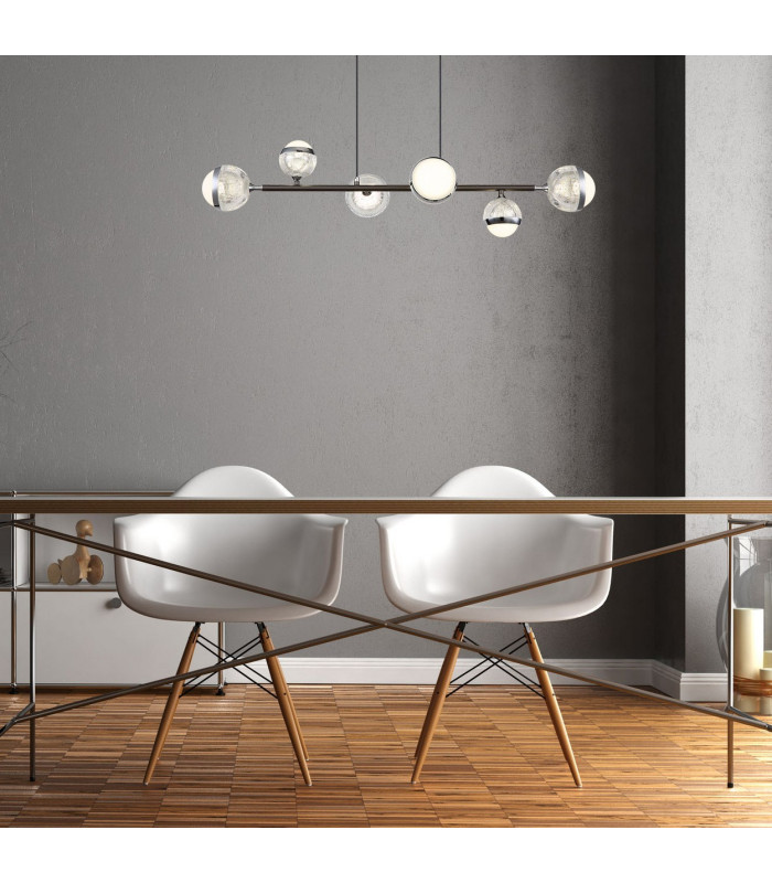 Untsy Bar Pendant Ceiling Light Titanium Color Brushed 6x LED Dimmable 2700-6000K Remote Control-12