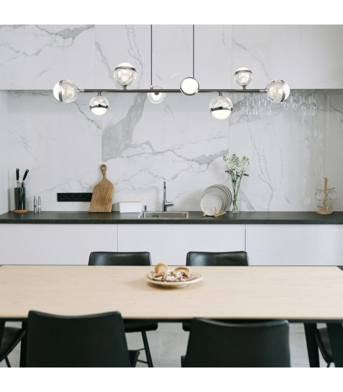 Untsy Bar Pendant Ceiling Light Titanium Color Brushed 8x LED Dimmable 2700-6000K Remote Control-9