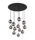 Riha Cluster Pendant Ceiling Light Matt Black Balls Smoke Glass Shade 12x G9 3000K-1