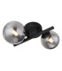 Riha Globe Wall Lights Matt Black Smoke Glass Shade 2x G9 3000K-1