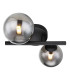 Riha Globe Wall Lights Matt Black Smoke Glass Shade 2x G9 3000K-3