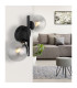 Riha Globe Wall Lights Matt Black Smoke Glass Shade 2x G9 3000K-4