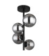 Riha Globe Ceiling Light Matt Black Smoke Glass Shade 4x G9 3000K-2