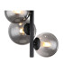 Riha Globe Ceiling Light Matt Black Smoke Glass Shade 4x G9 3000K-3