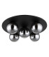 Riha Globe Ceiling Light Matt Black Balls Smoke Glass Shade 5x G9 3000K-2