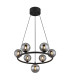 Riha Globe Pendant Ceiling Light Matt Black Balls Smoke Glass Shade 7x G9 3000K-1
