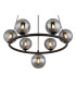 Riha Globe Pendant Ceiling Light Matt Black Balls Smoke Glass Shade 7x G9 3000K-3