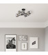 Riha Multi Arm Semi Flush Ceiling Lamp Matt Black Smoke Glass Shade 6x G9 3000K-6