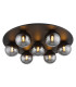 Riha Globe Ceiling Light Matt Black Balls Smoke Glass Shade 7x G9 3000K-1