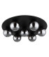 Riha Globe Ceiling Light Matt Black Balls Smoke Glass Shade 7x G9 3000K-2