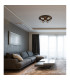 Riha Globe Ceiling Light Matt Black Balls Smoke Glass Shade 7x G9 3000K-3
