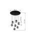 Riha Cluster Pendant Ceiling Light Matt Black Balls Smoke Glass Shade 7x G9 3000K-6