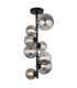 Riha Globe Ceiling Light Matt Black Smoke Glass Shade 8x G9 3000K-1