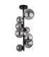 Riha Globe Ceiling Light Matt Black Smoke Glass Shade 8x G9 3000K-2