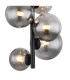 Riha Globe Ceiling Light Matt Black Smoke Glass Shade 8x G9 3000K-3