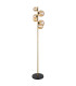 Riha Multi Arm Floor Lamp Matt Black Amber Glass Shade 6x G9 3000K-1