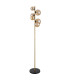 Riha Multi Arm Floor Lamp Matt Black Amber Glass Shade 6x G9 3000K-2