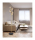 Riha Multi Arm Floor Lamp Matt Black Amber Glass Shade 6x G9 3000K-6