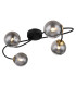 Jorge Multi Arm Semi Flush Ceiling Lamp Matt Black Smoke Glass Shade 4x G9-1
