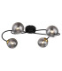 Jorge Multi Arm Semi Flush Ceiling Lamp Matt Black Smoke Glass Shade 4x G9-3