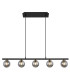 Jorge Bar Pendant Ceiling Light Matt Black Smoke Glass Shade 5x G9-3