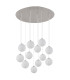 Riha Cluster Pendant Ceiling Light Nickel Matt Balls Opal Glass Shade 12x G9 3000K-2
