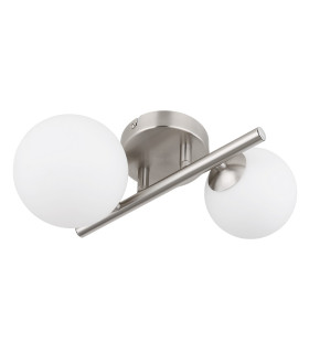 Riha Globe Wall Lights Nickel Matt Opal Glass Shade 2x G9 3000K-2