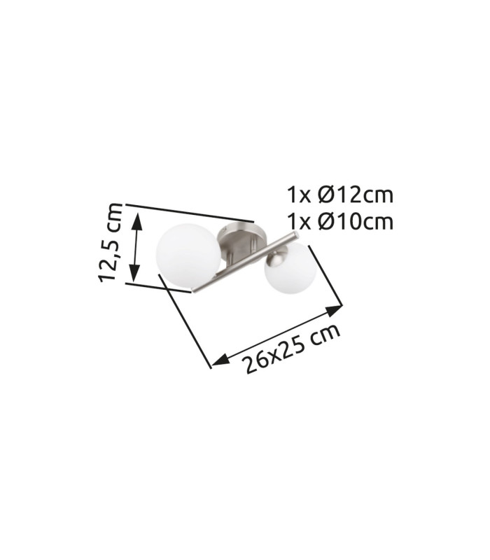 Riha Globe Wall Lights Nickel Matt Opal Glass Shade 2x G9 3000K-5
