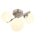Riha Globe Ceiling Light Nickel Matt Opal Glass Shade 3x G9 3000K-1