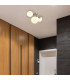 Riha Globe Ceiling Light Nickel Matt Opal Glass Shade 3x G9 3000K-4