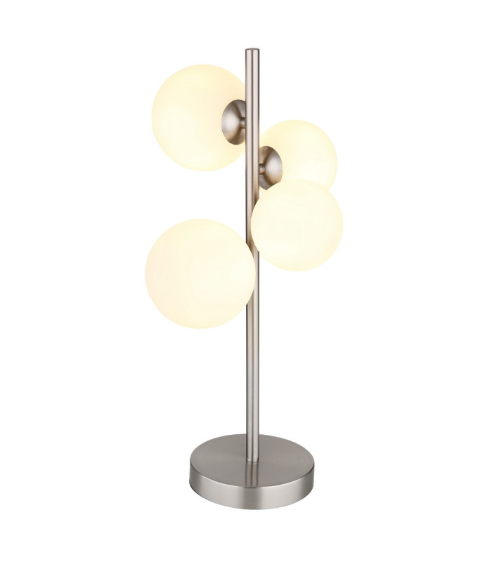 Riha Globe Table Lamp Nickel Matt Opal Glass Shade 4x G9 3000K-1