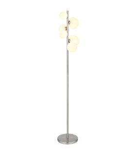 Riha Multi Arm Floor Lamp Nickel Matt Opal Glass Shade 6x G9 3000K-1