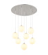 Riha Cluster Pendant Ceiling Light Nickel Matt Balls Opal Glass Shade 7x G9 3000K-1
