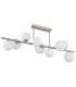 Riha Globe Ceiling Light Nickel Matt Opal Glass Shade 9x G9 3000K-2