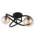 Tuberius Multi Arm Semi Flush Ceiling Lamp Matt Black Amber Glass Shade 2x G9 3000K-2
