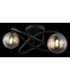 Tuberius Multi Arm Semi Flush Ceiling Lamp Matt Black Amber Glass Shade 2x G9 3000K-3