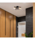 Tuberius Multi Arm Semi Flush Ceiling Lamp Matt Black Amber Glass Shade 2x G9 3000K-4