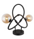 Tuberius Globe Table Lamp Matt Black Amber Glass Shade 2x G9 3000K-1