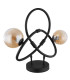 Tuberius Globe Table Lamp Matt Black Amber Glass Shade 2x G9 3000K-2