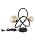 Tuberius Globe Table Lamp Matt Black Amber Glass Shade 2x G9 3000K-4