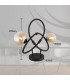 Tuberius Globe Table Lamp Matt Black Amber Glass Shade 2x G9 3000K-7