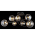 Tuberius Multi Arm Semi Flush Ceiling Lamp Matt Black Amber Glass Shade 7x G9 3000K-3