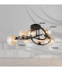 Tuberius Multi Arm Semi Flush Ceiling Lamp Matt Black Amber Glass Shade 7x G9 3000K-8